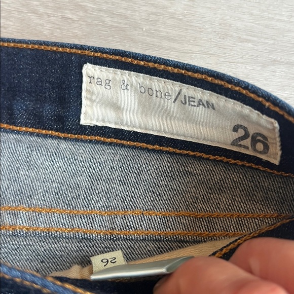 Rag & Bone Dark Blue Denim straight leg Capri low rise Jeans size 26 - Picture 5 of 8
